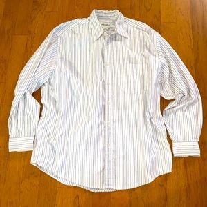 Eddie Bauer Mens Navy Stripe Button Down Shirt